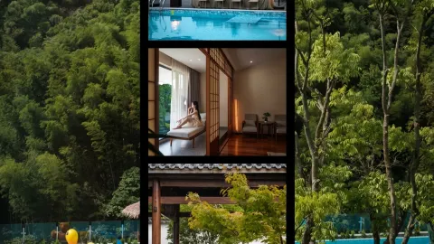 Penginapan bergaya Tiongkok baru yang terletak di pegunungan Yuyao, sangat cocok untuk bersantai dan menghirup udara segar. — traveler post in Ningbo