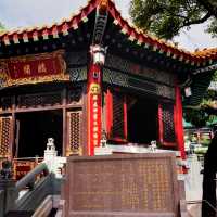 Temple with picturesque garden