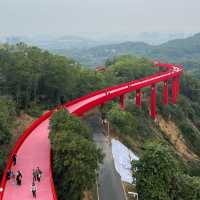 สะพานแดง ในป่าเมืองจีน深圳树林里的红色桥