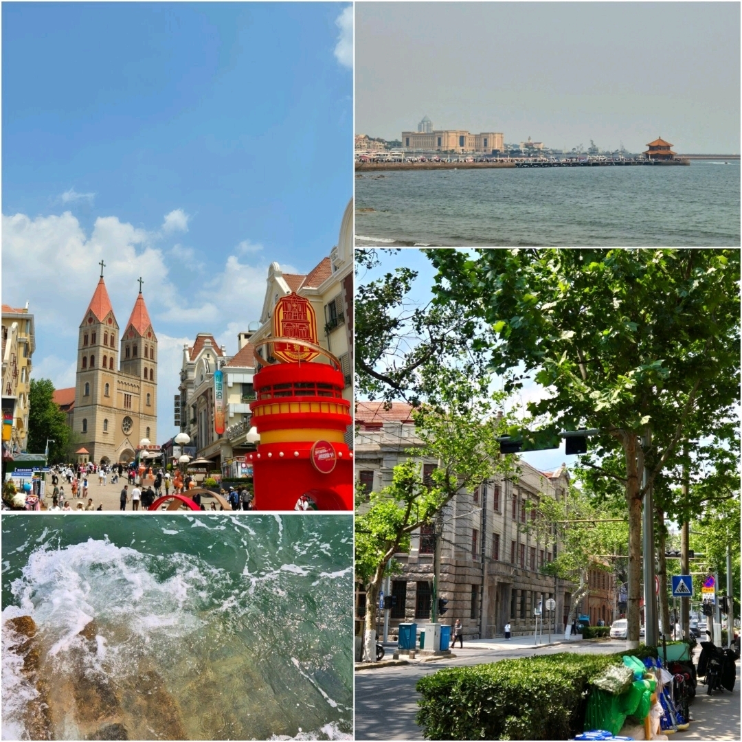 青島 (Qingdao)

🌊位於中國山東省東部的沿海城市
🏘以美麗的海灘和德式建築
🍺以及啤酒聞名。

❣️和戀人、朋友、家人一起
前往青島吧~❣️

📍推薦景點！

♡ 棧橋
- 於1892年清朝時期為港口功能而建
- 是青島發展為近代港口城市的起點和象徵

♡ 宮崎駿漫畫街
- 以日本動畫大師宮崎駿的作品世界為主題的獨特街道
- 很適合拍漂亮的照片！ 📷

♡ 五四廣場
- 兼具歷史意義和現代美感的濱海公園
- 為紀念1919年反對將青島割讓給日本的決定而發生的五四運動的廣場
- 沿著廣場海邊步道散步，伴著海風欣賞夜景吧 🎇

♡ 天主教堂 (聖彌額爾教堂)
- 於1934年竣工的天主教堂
- 是一座融合德國哥德式和羅馬式風格的建築，特色是高56公尺的雙塔和美麗的彩繪玻璃窗！
- ✅️ 門票 10人民幣
- 💡推薦也一起參觀附近的中山路！

♡ 青島啤酒博物館
- 為紀念1903年成立的青島啤酒廠100週年，於2003年重新開放為博物館
- ✅️ 門票 60人民幣起 (包含試飲及點心！)

♡ 銀魚巷
- 是一條融合過去與現在的獨特街道
- 可以一窺1900年代德國租界時期的建築風格。
- 透過城市再生計畫，進駐了各式各樣的咖啡廳、服飾店、文創商店，看點豐富
- 盡情享受購物吧 👛
