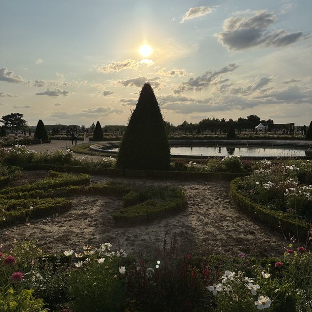 Watch sun down with flowers, fireworks