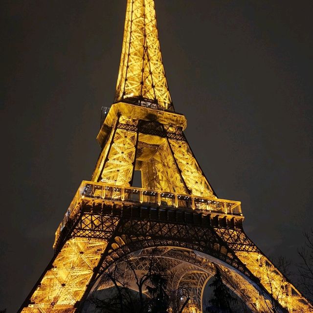 璀璨晚上的巴黎 巴黎鐵塔