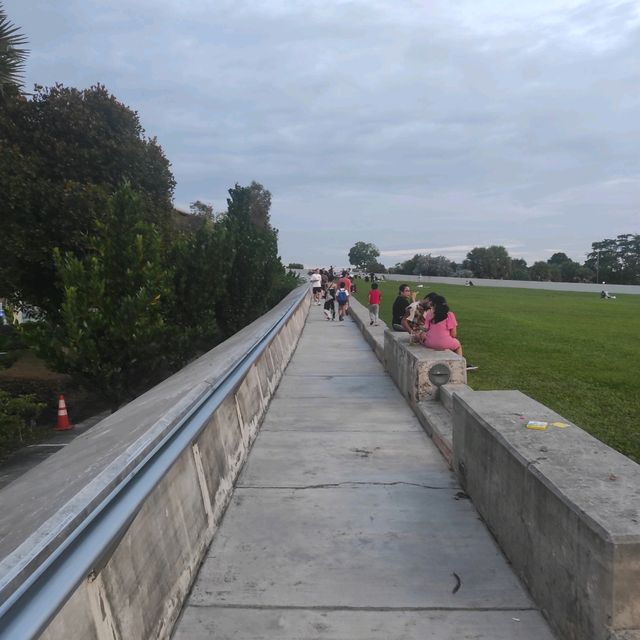 Watching sunset at Marina Barrage