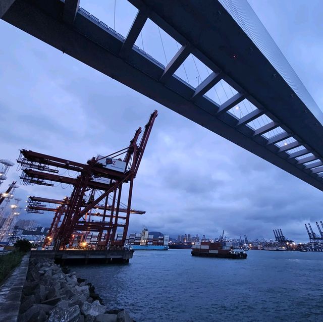 巨型橋底下看海景別具一番風味