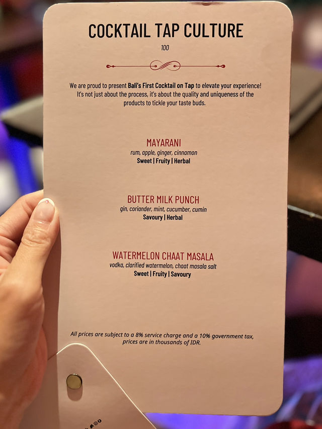 【インドネシア バリ島】本格的なCocktailがいただけるインド料理屋さん😋