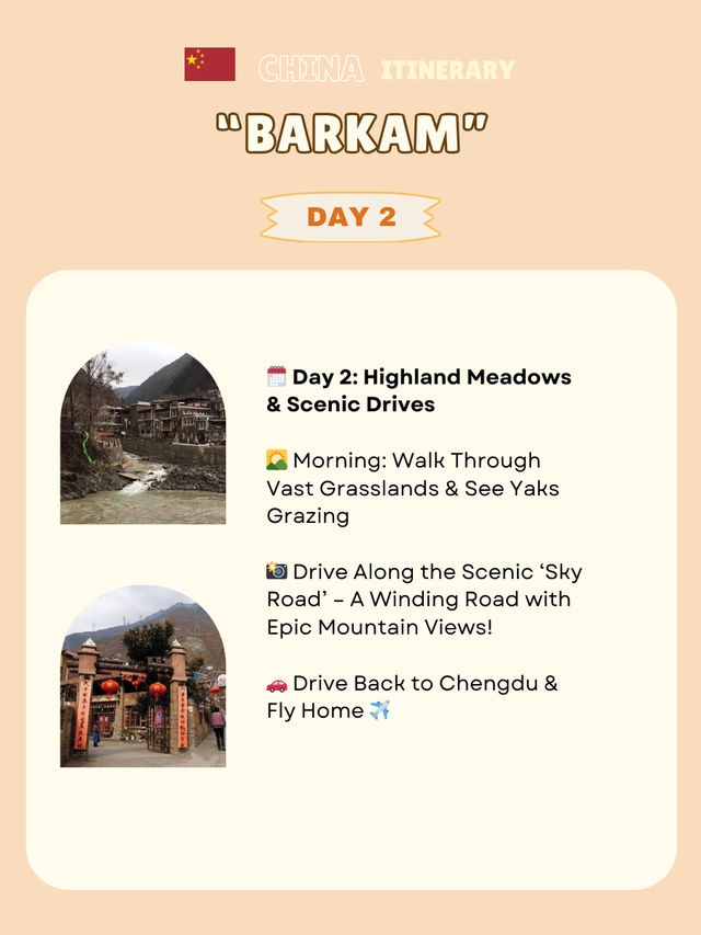 Barkam itinerary 