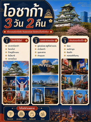 大阪3天2夜,遊玩、美食、購物,一趟旅程全部滿足!
