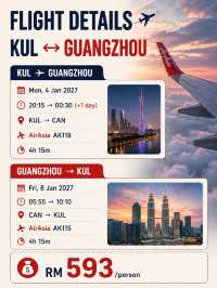  🇨🇳 GUANGZHOU FROM RM593 RETURN? 👀