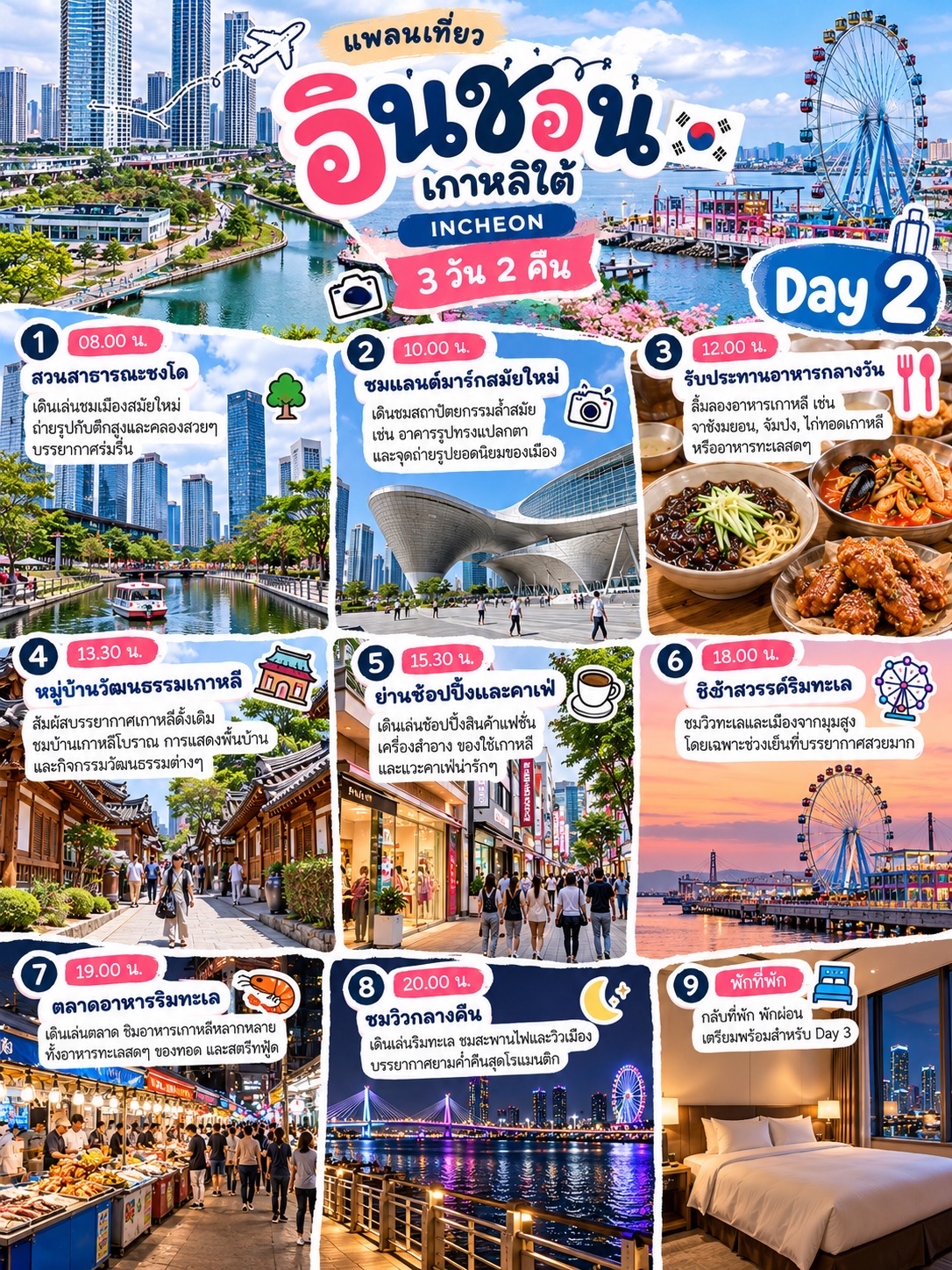 🇰🇷🌊 3-Day, 2-Night Itinerary to Incheon, South Korea's Charming Seaside Port City.
