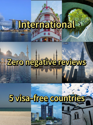 Abroad, zero negative reviews, five visa-free countries