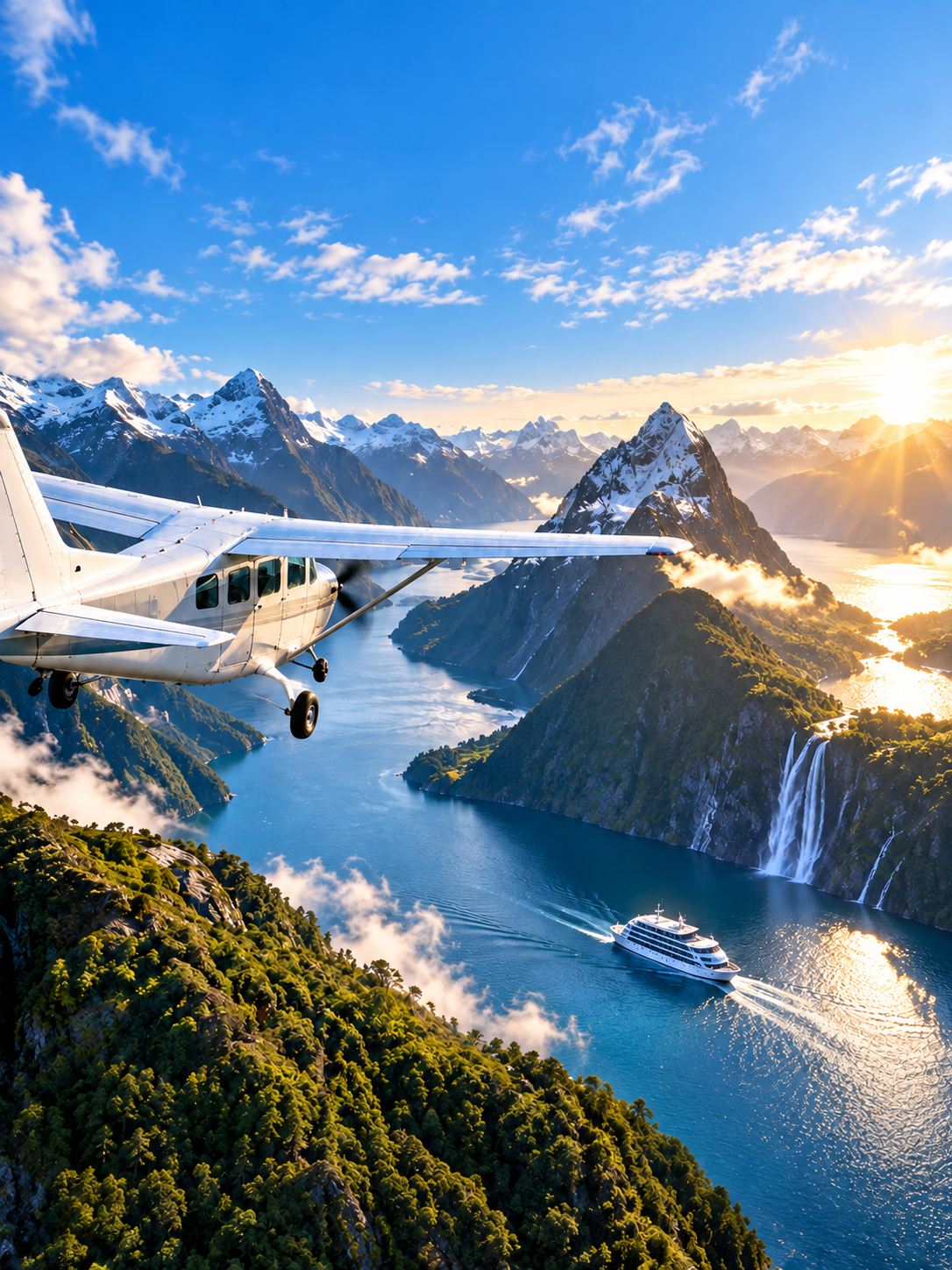 Overlooking New Zealand's Hidden Gem | Queenstown to Milford Sound Flight + Fjord Cruise