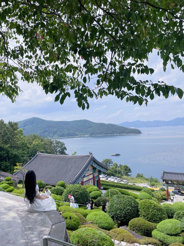 마산 넓은 오션뷰와 사찰이 예쁜 장수암