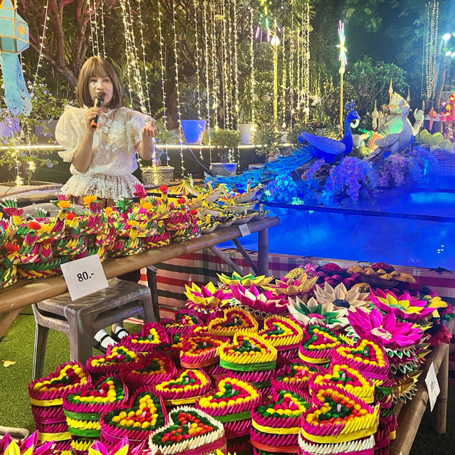 ลอยกระทงที่งานวัดภูเขาทอง 