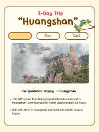 Huangshan, Anhui 2 days itinerary