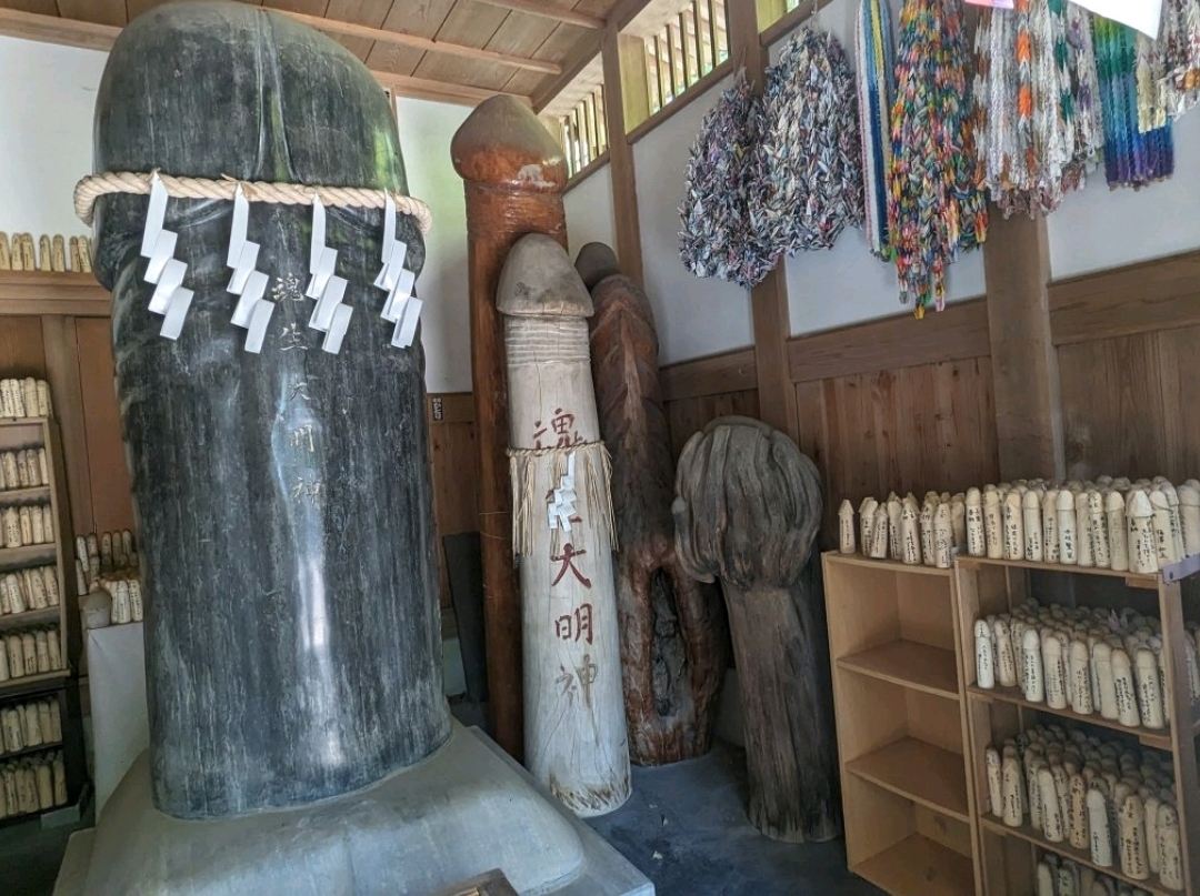 明治-戦前頃 木彫 男根像 原崎稲荷 20cm 検) 御神符 子孫繁栄 道祖神