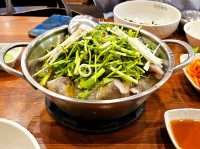 A delightful puffer fish course meal at Ilsan