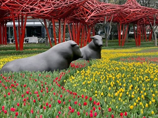 Tulip Trails & Artistic Tales : JingAn Sculpture park
