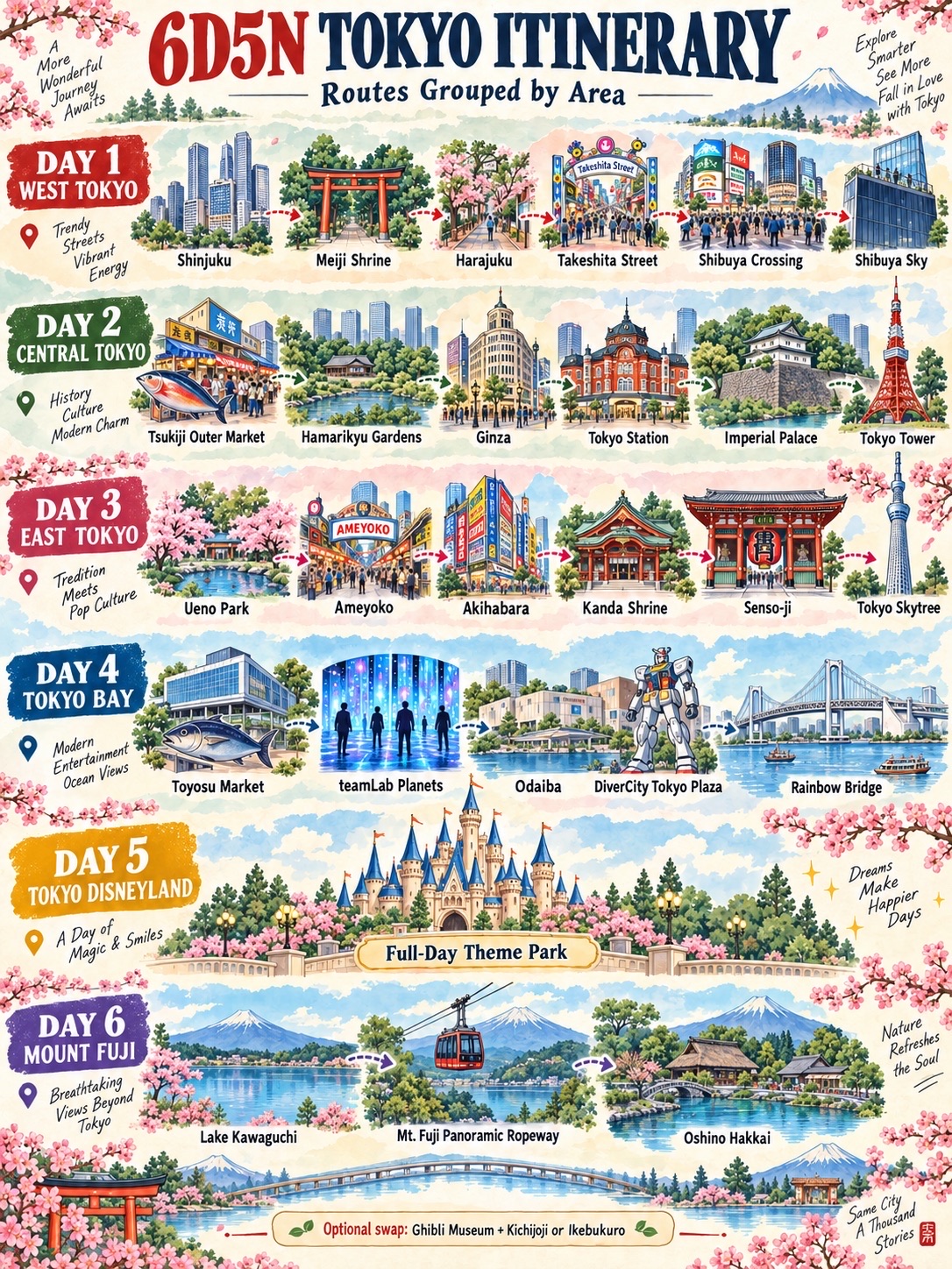 Steal This 6D5N Tokyo Itinerary 🇯🇵✨ Routes Grouped by Area