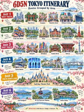 Steal This 6D5N Tokyo Itinerary 🇯🇵✨ Routes Grouped by Area