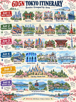 Steal This 6D5N Tokyo Itinerary 🇯🇵✨ Routes Grouped by Area