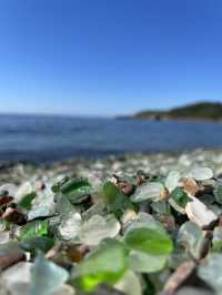 A unique beach with glass instead of sand.