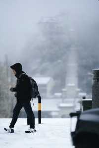 武漢的雪，落在了木蘭山之上