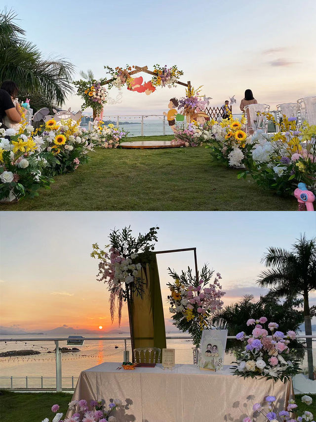 在海邊的宮崎駿主題遊園會婚禮童趣浪漫