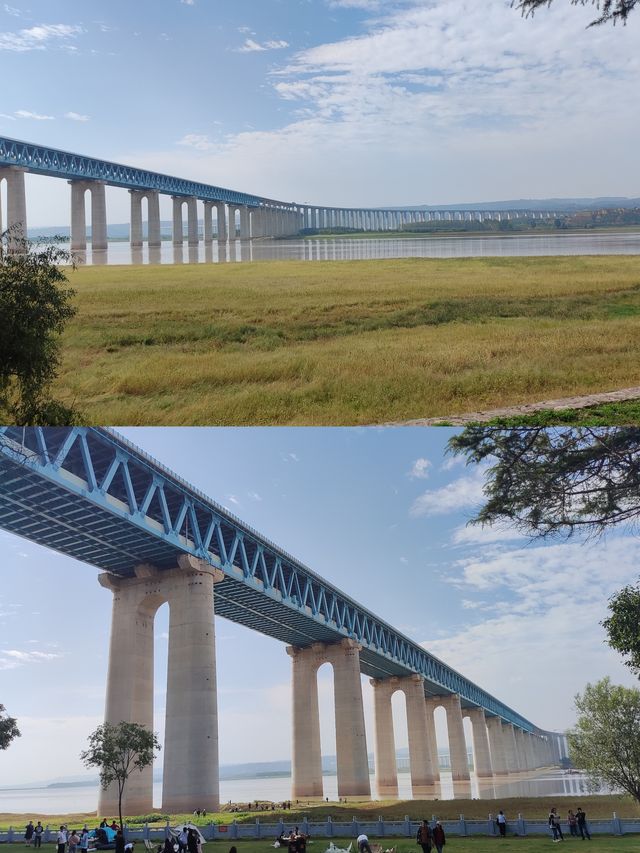 這條黃河公路兩邊水的顏色不一樣！靈寶東寨九曲黃河觀景台！