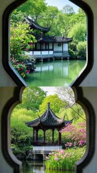 古風園林「窗納天地」清幽雅靜似江南