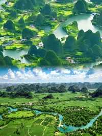 飛瀑垂青川,竹筏載笑過,德天山水入眼甜