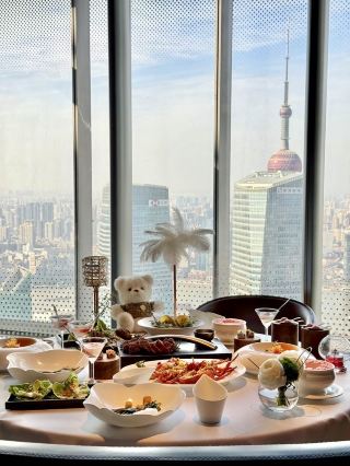 Enjoy a Valentine's Day steak dinner on the 53rd floor of a building in Shanghai, high in the clouds.