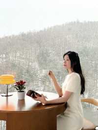 지금! 설산 절정이라 꼭 가야 할 마운틴뷰 원탑 호텔❄️🤍