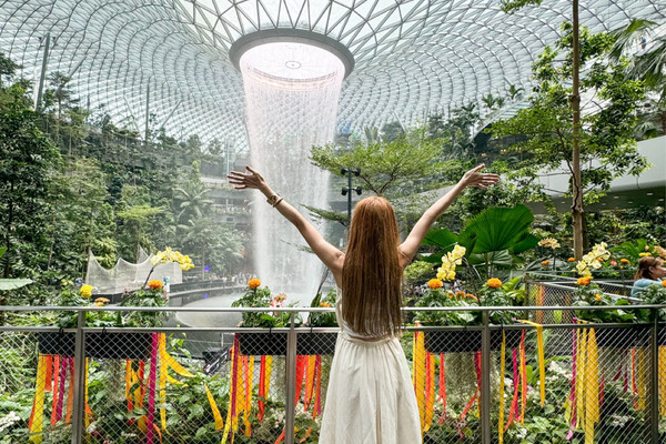 世界最大の室内滝！！JEWEL！空港直結の無料で見れる絶景スポット
