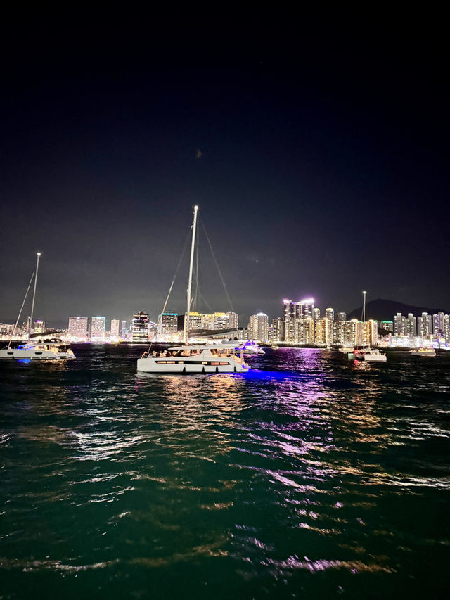 🇰🇷搭遊艇賞「廣安大橋」浪漫夜景及無人機煙火