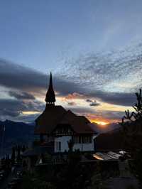 瑞士🇨🇭絕佳觀景台俯瞰Interlaken 兩大湖🩵日落美景