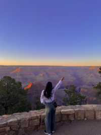 눈앞에 펼쳐진 해지기 직전의 “grand canyon”의 모습
