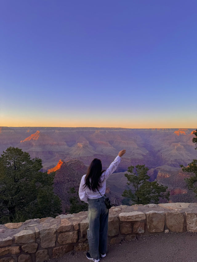 눈앞에 펼쳐진 해지기 직전의 “grand canyon”의 모습