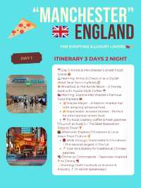 Manchester 3days itinerary ✈️