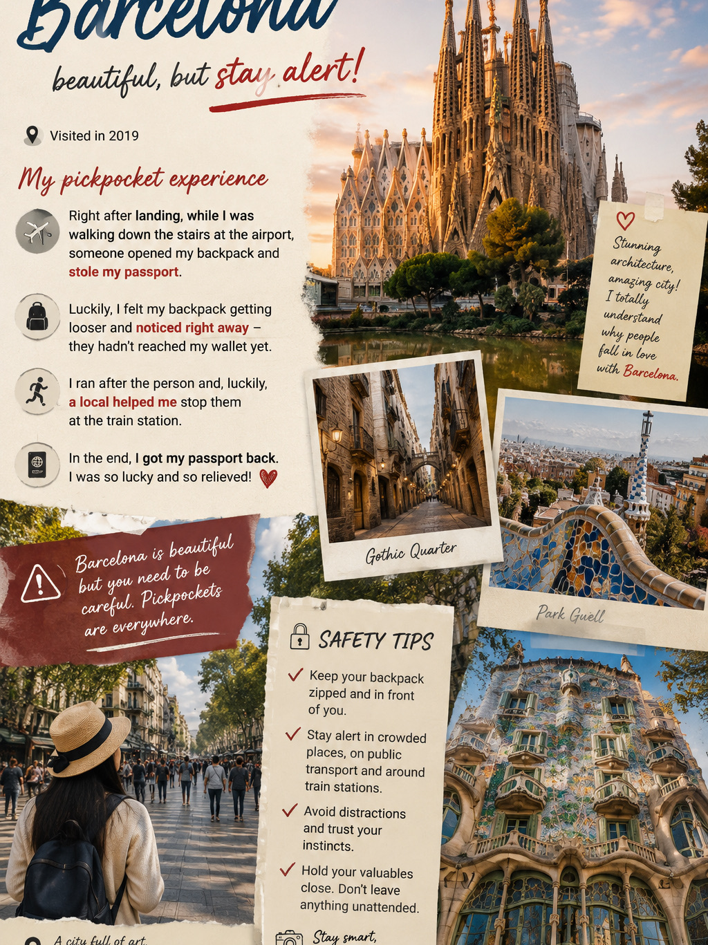 Barcelona — beautiful, but definitely a city where you need to stay alert 🇪🇸