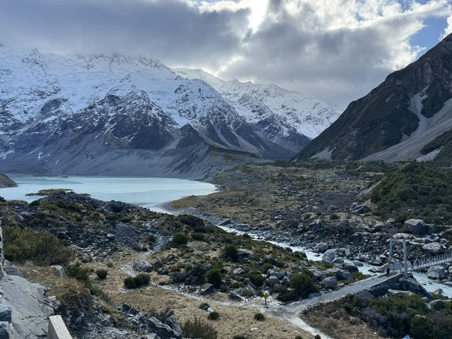 The Sun, Lake and Mountain