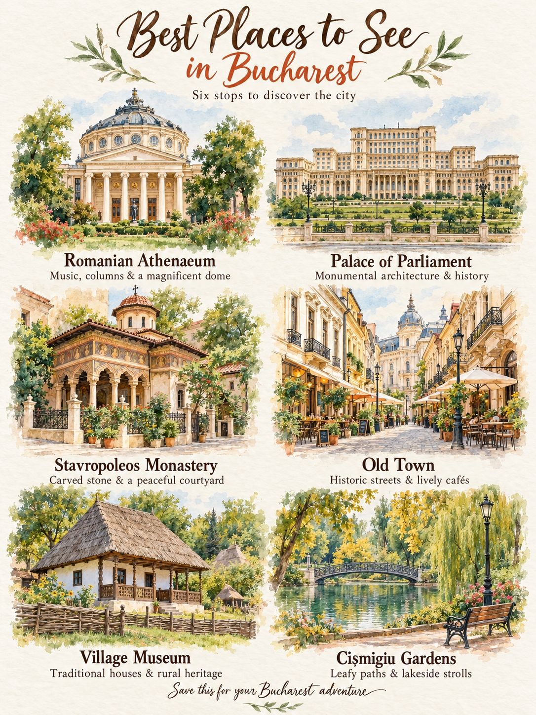 Heading to Bucharest soon? 🇷🇴✈️

I’ve put together the ultimate Bucharest Travel Guide to help you explore the city like a true local! Whether you're here for a weekend getaway or a longer stay, I’ve got you covered.
Here is a sneak peek of what’s inside:
· Must-Visit Spots: From iconic landmarks to hidden architectural gems and cozy parks.
· Getting Around: The easiest ways to navigate the city using public transport and apps.
· The Food Scene: Where to find authentic Romanian dishes and the coolest dinner spots.
· Weather & Packing: What to expect from the local climate so you can pack smart.
· Best Coffee: A curated list of the city's top specialty coffee shops (because Bucharest’s coffee scene is world-class)! ☕✨.