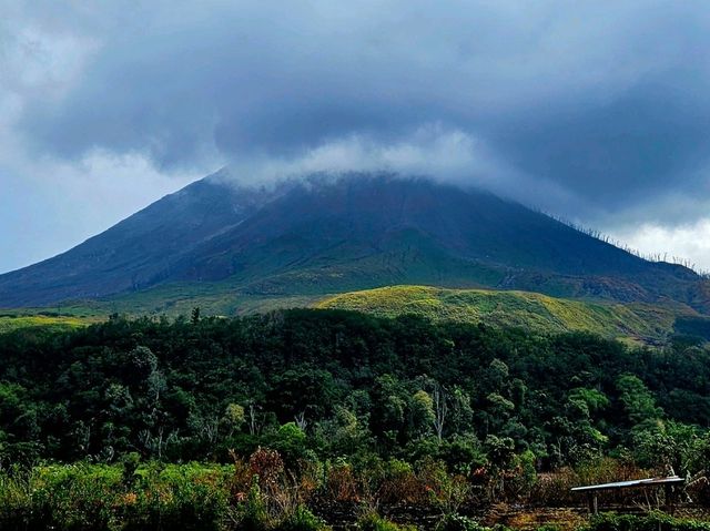 Active volcano of Mount Sinabung