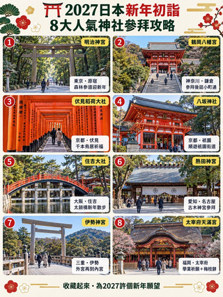 ⛩️2027日本新年初詣｜8大人氣神社參拜攻略