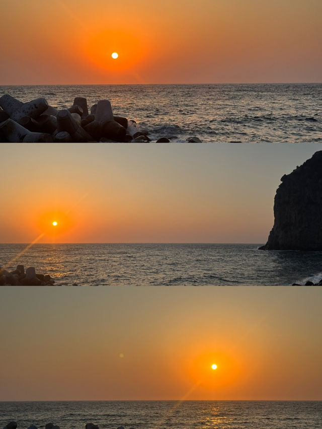 오랜지빛 울릉도의 선셋 