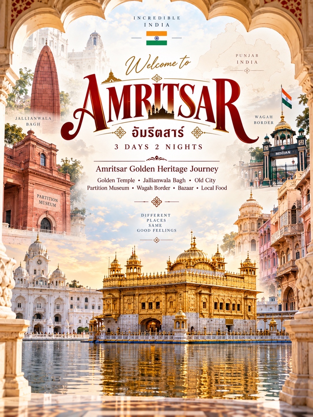 🇮🇳✨ Amritsar, kota penuh keyakinan dan pesona di India yang menunggu untuk dijelajahi. 💛