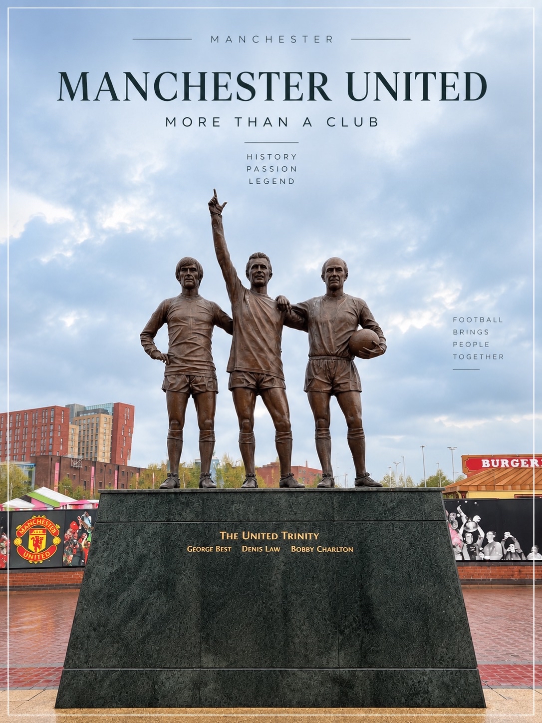 The United Trinity – Manchester United

อีกหนึ่งจุดที่แฟนบอลแมนยูมาแล้วไม่ควรพลาดเลยค่ะ “The United Trinity” รูปปั้นสามตำนานของ Manchester United ได้แก่ George Best, Denis Law และ Bobby Charlton ตั้งอยู่บริเวณหน้า Old Trafford

พอได้มายืนเห็นของจริง รู้สึกได้เลยว่าที่นี่ไม่ได้เป็นเพียงสนามฟุตบอล แต่เต็มไปด้วยเรื่องราวและประวัติศาสตร์ของสโมสร รูปปั้นทั้งสามคนดูโดดเด่นมาก โดยเฉพาะท่าทางที่ยืนเคียงข้างกัน เป็นมุมถ่ายรูปที่มีความหมายสำหรับแฟนบอลจริง ๆ

บรรยากาศรอบ ๆ Old Trafford ก็คึกคัก มีมุมเกี่ยวกับสโมสรให้เดินชมและถ่ายรูปหลายจุด ใครเป็นแฟน Manchester United แนะนำให้เผื่อเวลาเดินรอบสนามสักหน่อยค่ะ ถึงไม่ได้เข้าชมการแข่งขันก็ยังได้สัมผัสบรรยากาศของ “โรงละครแห่งความฝัน” แบบเต็ม ๆ

📍 The United Trinity – Old Trafford, Manchester
⚽ จุดเช็กอินสำหรับแฟน Manchester United
📸 มุมถ่ายรูปสวยและมีเรื่องราว
❤️ สำหรับแฟนผีแดง ที่นี่คือหนึ่งในจุดที่ควรมาสักครั้ง

#ManchesterUnited #OldTrafford #TheUnitedTrinity #Manchester #เที่ยวอังกฤษ #เที่ยวแมนเชสเตอร์ #รีวิวเที่ยวอังกฤษ #เที่ยวUK