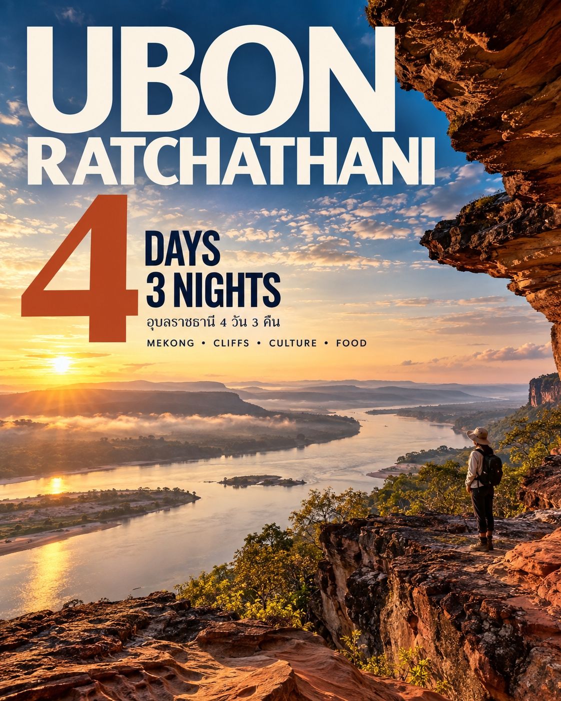UBON RATCHATHANI: A 4-DAY, 3-NIGHT ESCAPE — Discover more than just temples; explore the Mekong, majestic cliffs, and a feast of local flavors.