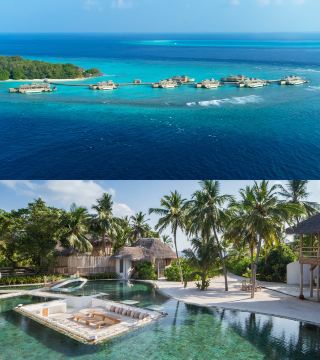 Maldives: This villa has a slide from the bedroom straight into the Indian Ocean!