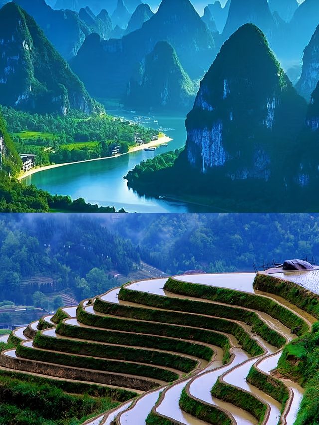水墨潑灑嘅青巒，竹筏劃過嘅碧波，舌尖纏繞嘅鮮香——呢度就係桂林！