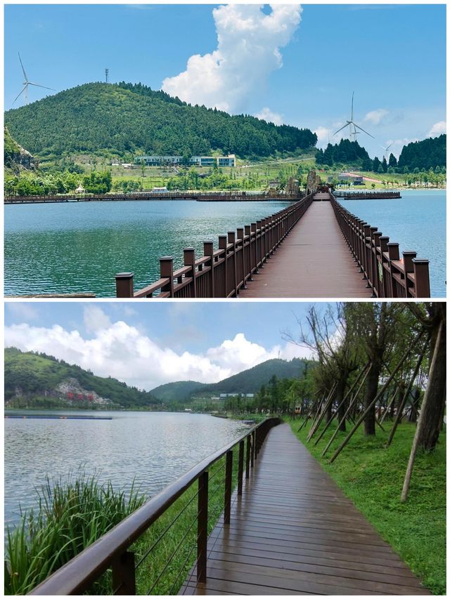 南天湖景區湖光山色山間小徑走走看看心情大好